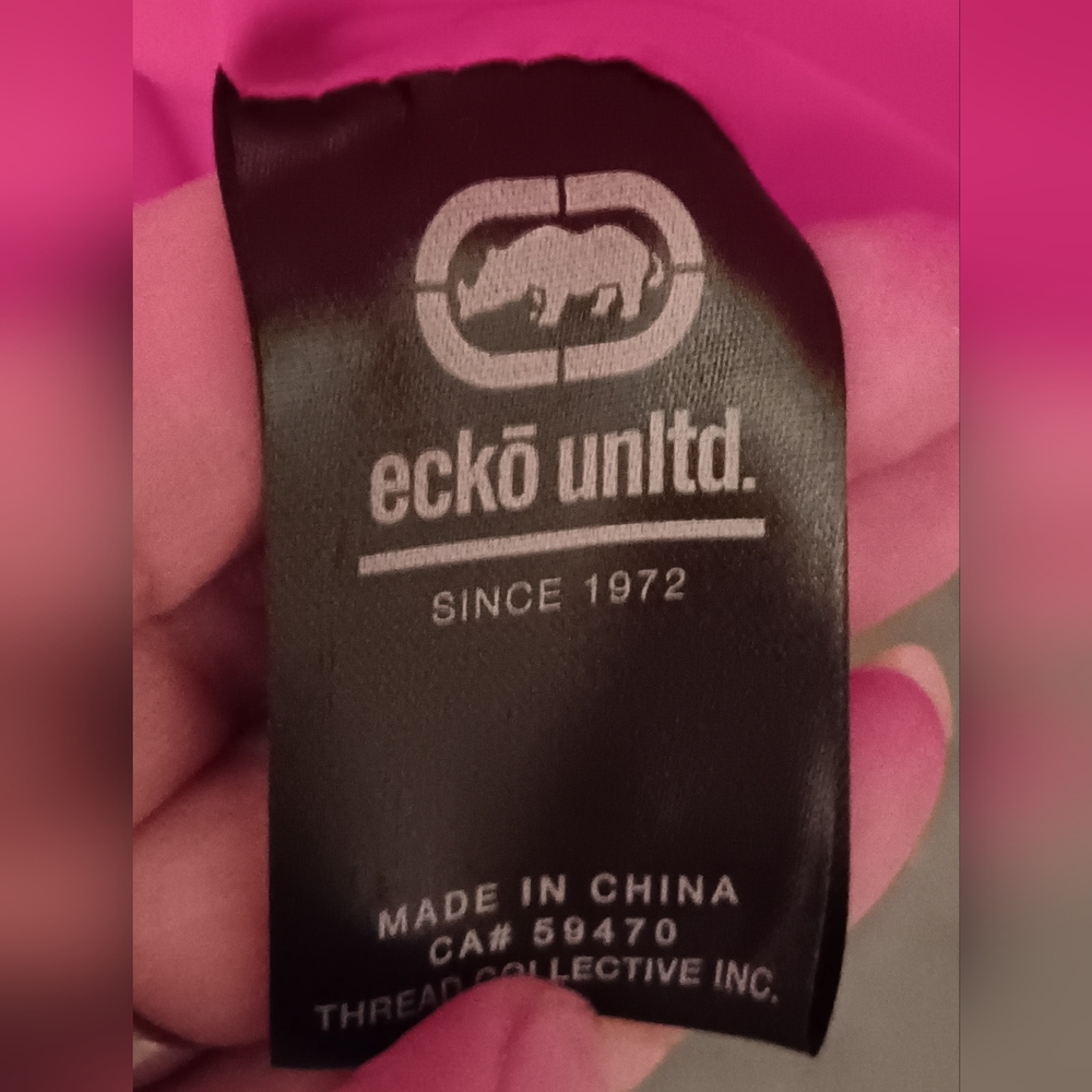 ECKO UNLTD Puffer Vest Mens Size XL Red/Black Hooded Full Zip Spell Out - Picture 12 of 16